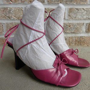 OSVALDO PERICOLI Women's Pink Lace Up Sandals